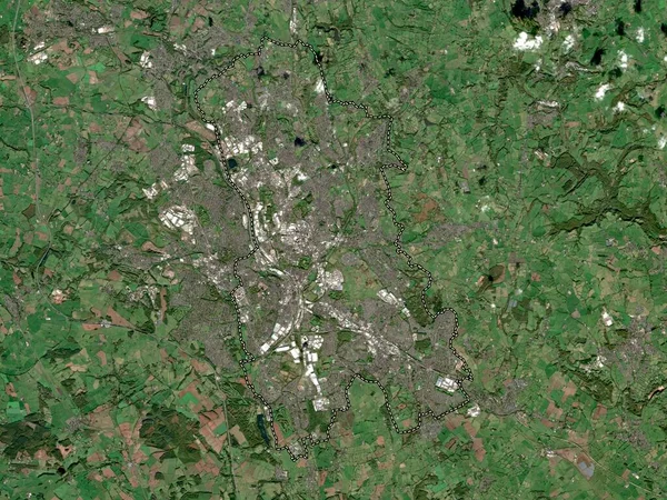 Stoke Trent Autoridad Unitaria Inglaterra Gran Bretaña Mapa Satelital Baja —  Fotos de Stock