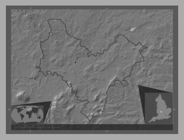 Стратфорд Авон Неметаморфозный Район Англии Великобритания Карта Рельефа Билевела Озерами — стоковое фото