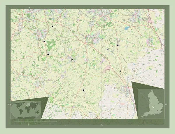Stratford Avon Distretto Non Metropolitano Dell Inghilterra Gran Bretagna Mappa — Foto Stock