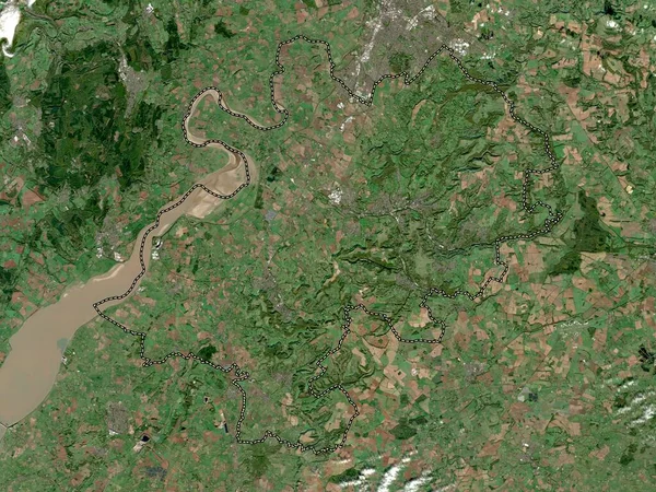 Stroud Englands Icke Storstadsdistrikt Storbritannien Lågupplöst Satellitkarta — Stockfoto