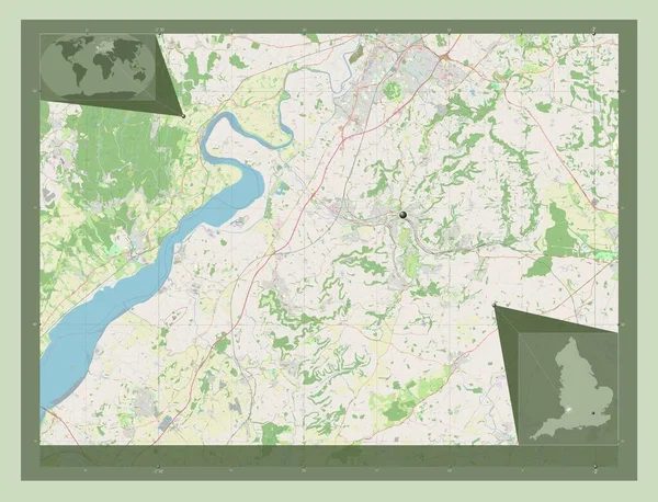 Страуд Нестоличний Район Англії Велика Британія Відкрита Карта Вулиць Кутові — стокове фото