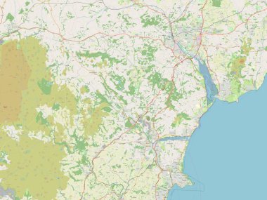 Teignbridge, İngiltere 'nin metropolitan olmayan bölgesi - Büyük Britanya. Açık Sokak Haritası