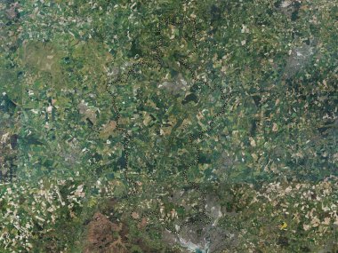 Test Vadisi, İngiltere 'nin metropolitan olmayan bölgesi - Büyük Britanya. Yüksek çözünürlüklü uydu haritası