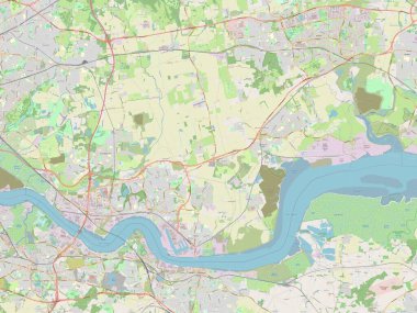 Thurrock, İngiltere 'nin üniter otoritesi - Büyük Britanya. Açık Sokak Haritası