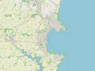 Torbay, İngiltere 'nin üniter otoritesi - Büyük Britanya. Açık Sokak Haritası