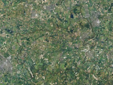 Beyaz At Vadisi, İngiltere 'nin metropolitan olmayan bölgesi, Büyük Britanya. Yüksek çözünürlüklü uydu haritası