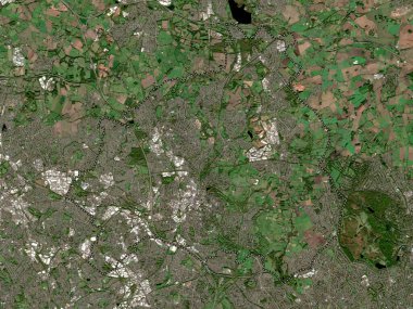 Walsall, İngiltere 'nin üniter otoritesi Büyük Britanya. Düşük çözünürlüklü uydu haritası