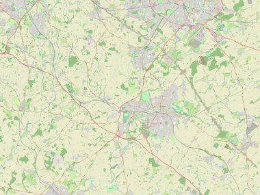 Warwick, İngiltere 'nin metropolitan olmayan bölgesi, Büyük Britanya. Açık Sokak Haritası