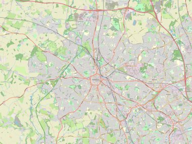 Wolverhampton, İngiltere 'nin üniter otoritesi Büyük Britanya. Açık Sokak Haritası