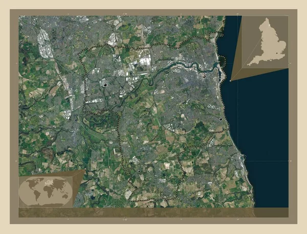 Сандерленд Унитарное Государство Англии Великобритания Спутниковая Карта Высокого Разрешения Места — стоковое фото