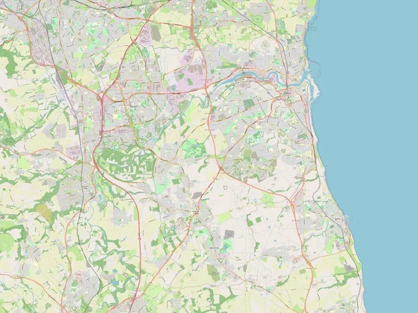 Sunderland Unitary Authority England Great Britain Open Street Map — Stock Photo, Image