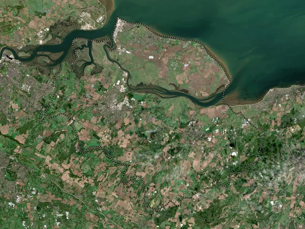 Swale Ikke Storbyområde England Storbritannien Satellitkort Med Lav Opløsning - Stock-foto