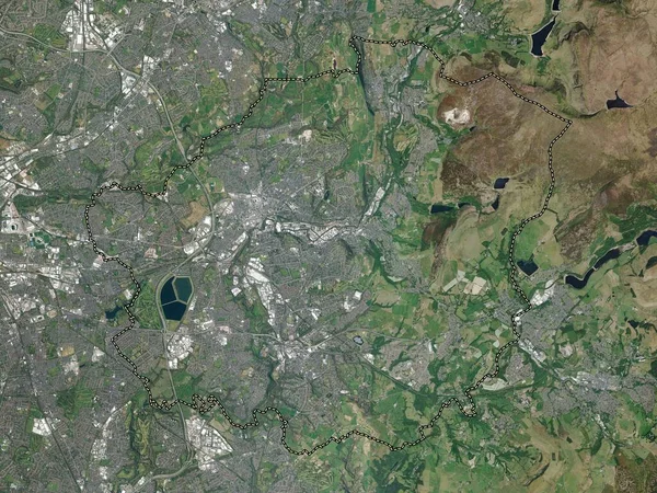 Tameside Distrito Metropolitano Inglaterra Grã Bretanha Mapa Satélite Alta Resolução — Fotografia de Stock