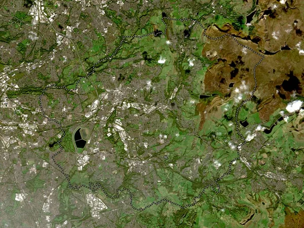 Tameside Englands Storstadsdistrikt Storbritannien Lågupplöst Satellitkarta — Stockfoto