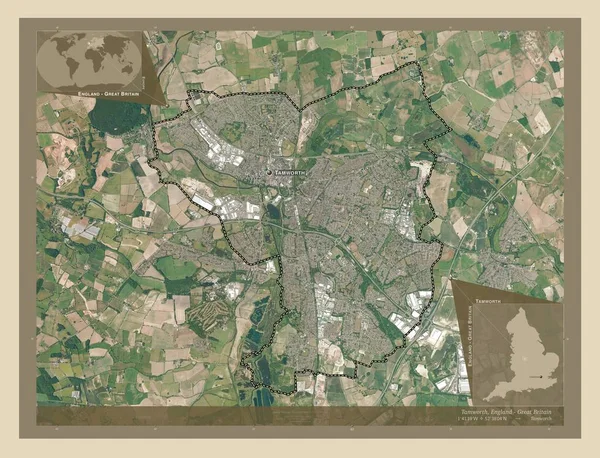 Tamworth Μητροπολιτική Περιφέρεια Αγγλίας Μεγάλης Βρετανίας Υψηλής Ανάλυσης Δορυφορικός Χάρτης — Φωτογραφία Αρχείου