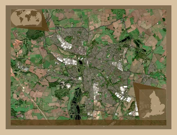 Tamworth Nemetropolitní Okres Anglie Velká Británie Satelitní Mapa Nízkým Rozlišením — Stock fotografie