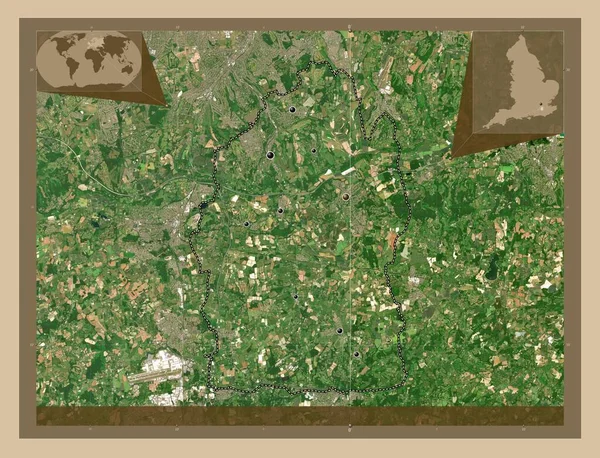 Tandridge Distrito Não Metropolitano Inglaterra Grã Bretanha Mapa Satélite Baixa — Fotografia de Stock