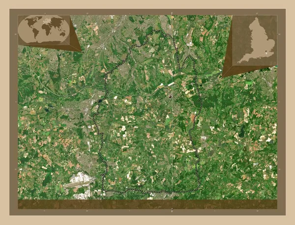 Tandridge Distrito Metropolitano Inglaterra Gran Bretaña Mapa Satelital Baja Resolución — Foto de Stock