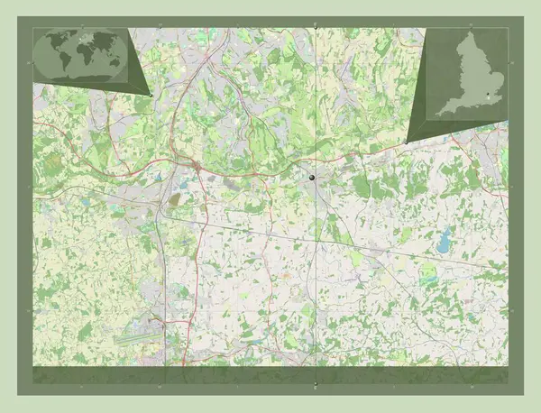Tandridge Μητροπολιτική Περιφέρεια Αγγλίας Μεγάλης Βρετανίας Χάρτης Του Δρόμου Γωνιακοί — Φωτογραφία Αρχείου
