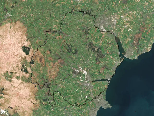 stock image Teignbridge, non metropolitan district of England - Great Britain. Low resolution satellite map