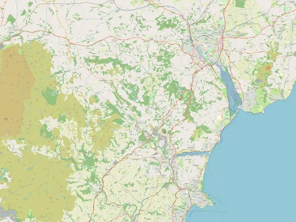 Teignbridge Niemetropolitalna Dzielnica Anglii Wielka Brytania Otwarta Mapa Ulic — Zdjęcie stockowe