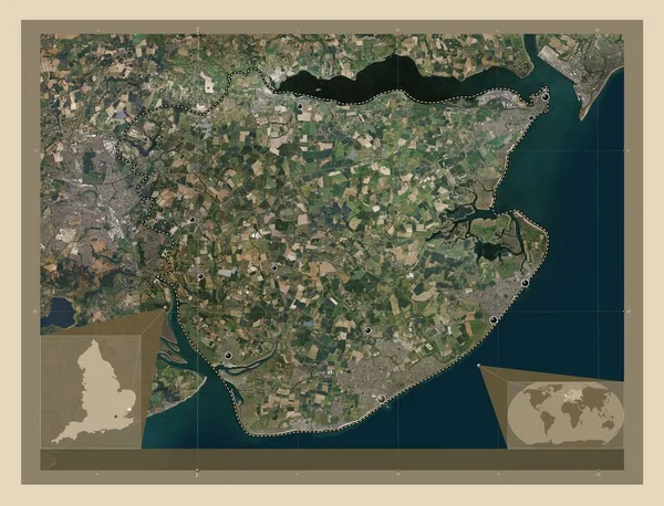 Tendring Metropolitan District England Great Britain Inglés Mapa Satelital Alta — Foto de Stock