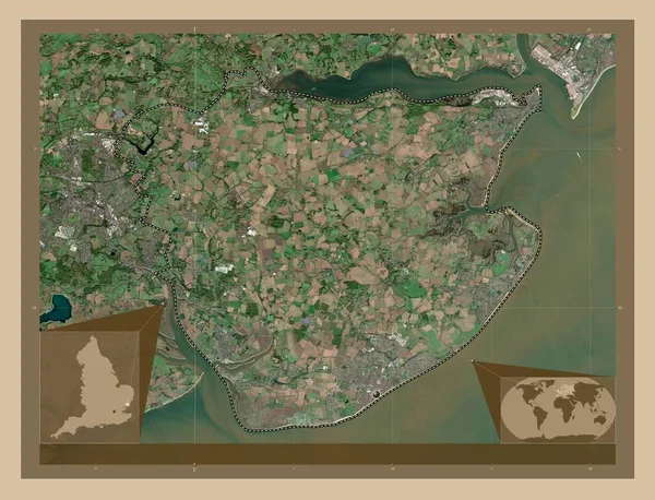 Tendring Μητροπολιτική Περιοχή Της Αγγλίας Μεγάλη Βρετανία Δορυφορικός Χάρτης Χαμηλής — Φωτογραφία Αρχείου