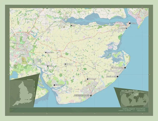 Tendring Distrito Não Metropolitano Inglaterra Grã Bretanha Abrir Mapa Rua — Fotografia de Stock
