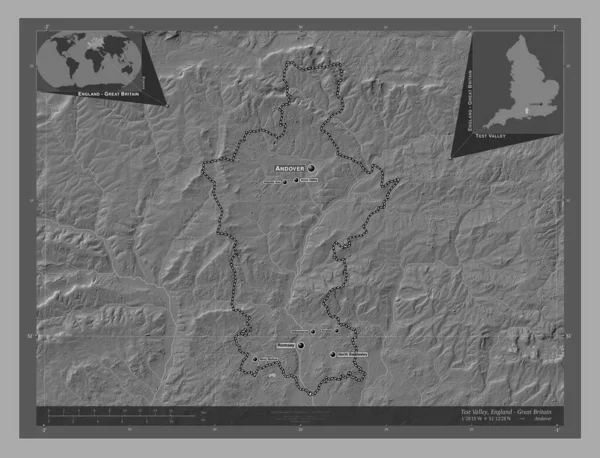 Тест Веллі Нестоличний Район Англії Велика Британія Білевелівська Карта Висот — стокове фото
