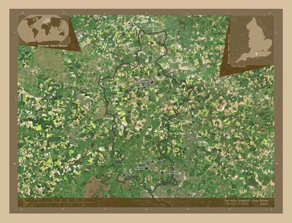 Test Valley Μητροπολιτική Περιοχή Της Αγγλίας Μεγάλη Βρετανία Δορυφορικός Χάρτης — Φωτογραφία Αρχείου