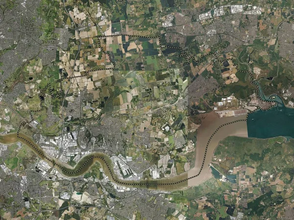 瑟罗克 英格兰的统一权威 大不列颠 高分辨率卫星地图 — 图库照片