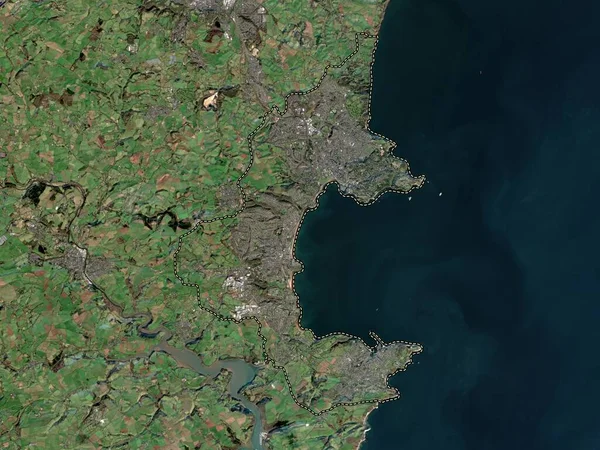 stock image Torbay, unitary authority of England - Great Britain. Low resolution satellite map