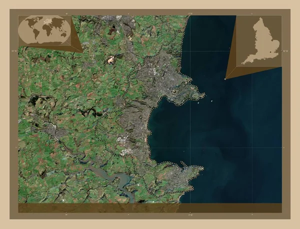 Torbay Jednotná Autorita Anglie Velká Británie Satelitní Mapa Nízkým Rozlišením — Stock fotografie