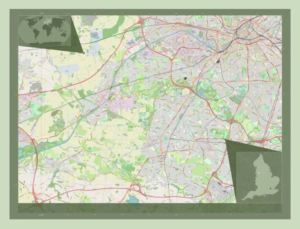 Trafford Distrito Metropolitano Inglaterra Gran Bretaña Open Street Map Mapas —  Fotos de Stock
