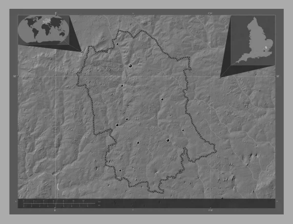 Uttlesford Non Metropolitan District England Great Britain Bilevel Elevation Map — Stock Photo, Image