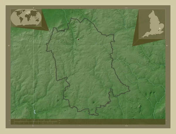 Uttlesford Nemetropolitní Okres Anglie Velká Británie Zdvihová Mapa Zbarvená Stylu — Stock fotografie