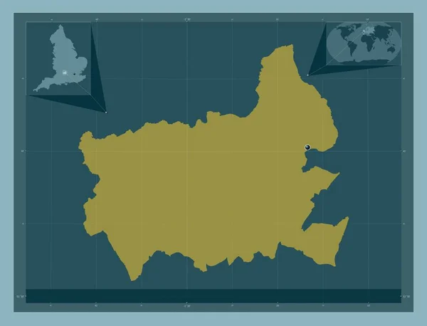 白马谷 英格兰的非都市地区 大不列颠 固体的颜色形状 角辅助位置图 — 图库照片