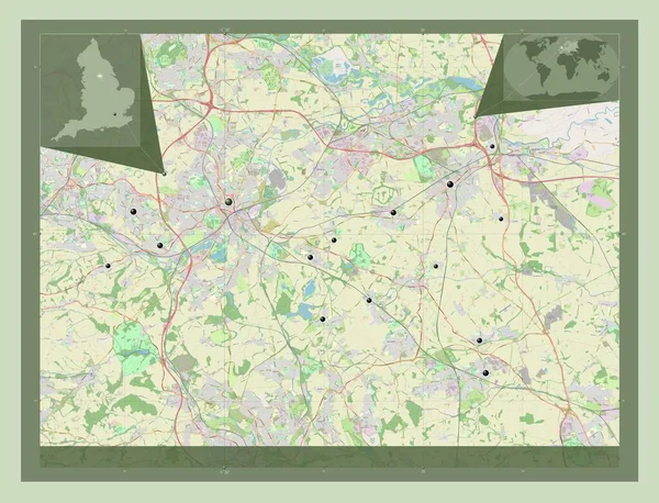 Wakefield Unitaire Autoriteit Van Engeland Groot Brittannië Open Plattegrond Locaties — Stockfoto
