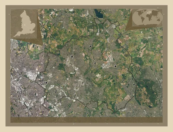 Walsall Die Einheitliche Autorität Von England Großbritannien Hochauflösende Satellitenkarte Standorte — Stockfoto
