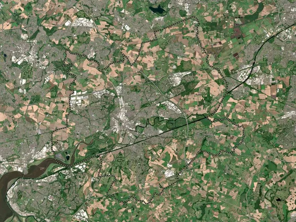 Warrington Autoridade Unitária Inglaterra Grã Bretanha Mapa Satélite Baixa Resolução — Fotografia de Stock