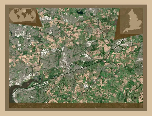 Варрингтон Унитарный Орган Англии Великобритании Карта Спутника Низкого Разрешения Вспомогательные — стоковое фото
