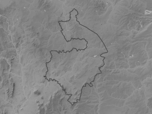 イギリスの行政郡 ウォリックシャー州 イギリス 湖や川とグレースケール標高マップ — ストック写真