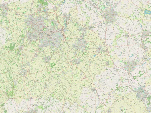 Warwickshire Condado Administrativo Inglaterra Gran Bretaña Mapa Calle Abierto — Foto de Stock