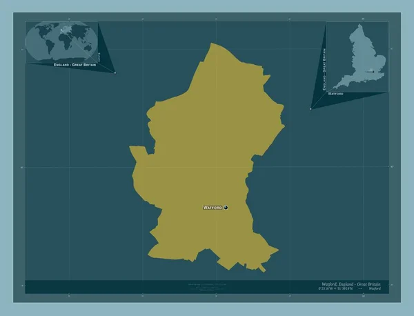 Watford Nicht Großraum England Großbritannien Einfarbige Form Orte Und Namen — Stockfoto