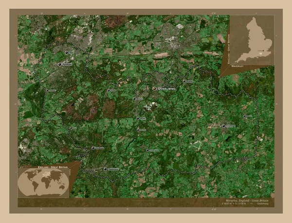 Waverley Distrito Metropolitano Inglaterra Gran Bretaña Mapa Satelital Baja Resolución —  Fotos de Stock