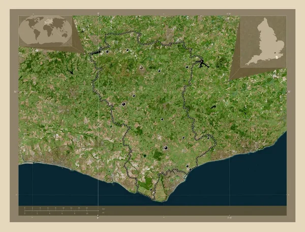 Wealden Distretto Non Metropolitano Dell Inghilterra Gran Bretagna Mappa Satellitare — Foto Stock