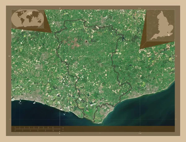 Wealden Distrito Metropolitano Inglaterra Gran Bretaña Mapa Satelital Baja Resolución — Foto de Stock