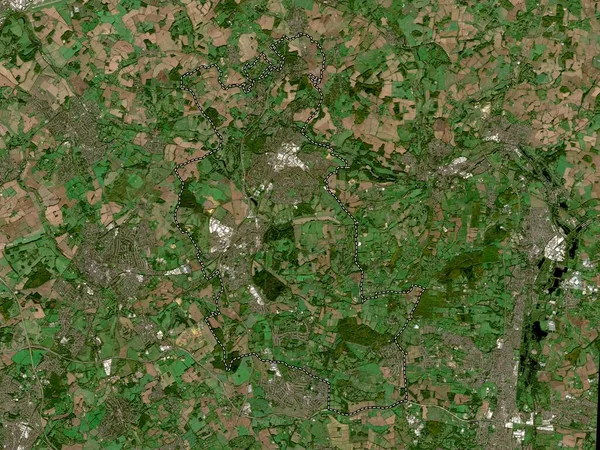 stock image Welwyn Hatfield, non metropolitan district of England - Great Britain. Low resolution satellite map