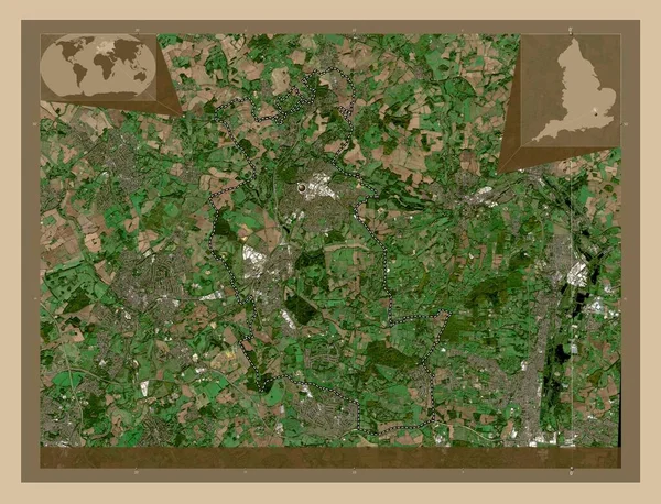 Welwyn Hatfield Niemetropolitalna Dzielnica Anglii Wielka Brytania Niska Rozdzielczość Satelity — Zdjęcie stockowe
