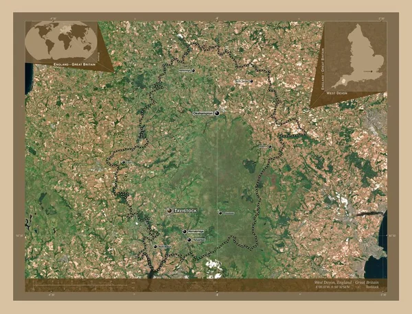 Вест Девон Неметаллический Район Англии Великобритания Карта Спутника Низкого Разрешения — стоковое фото